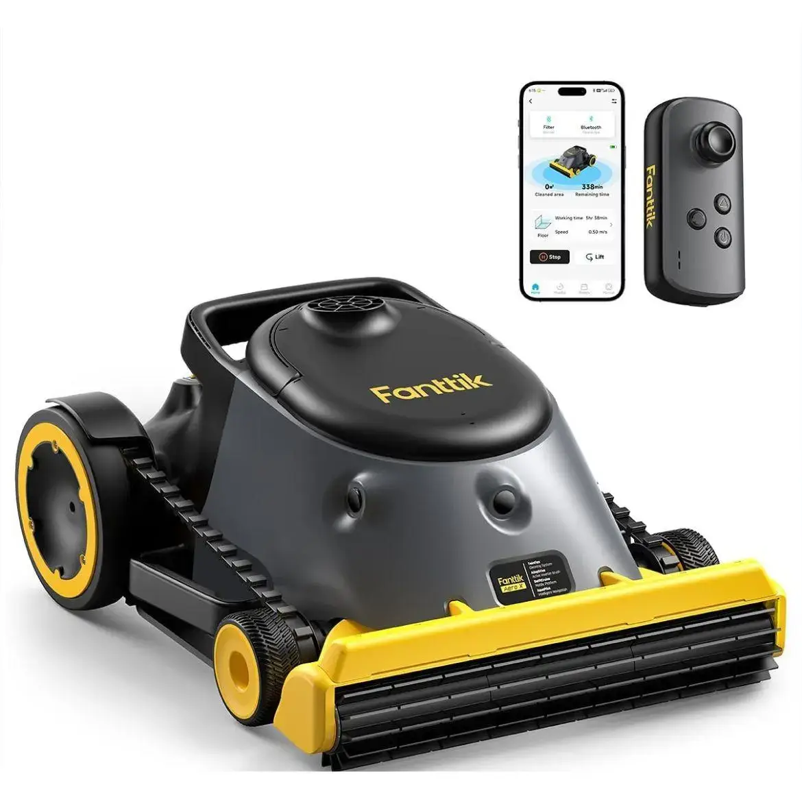 Cordless Robotic Pool Vacuum Cleaner | Horizontal Waterline Cleaning, 4X Efficiency, 6H Working Time, APP & Remote Control, Cleans Walls & Floors Up To 5382 Sq.ft
