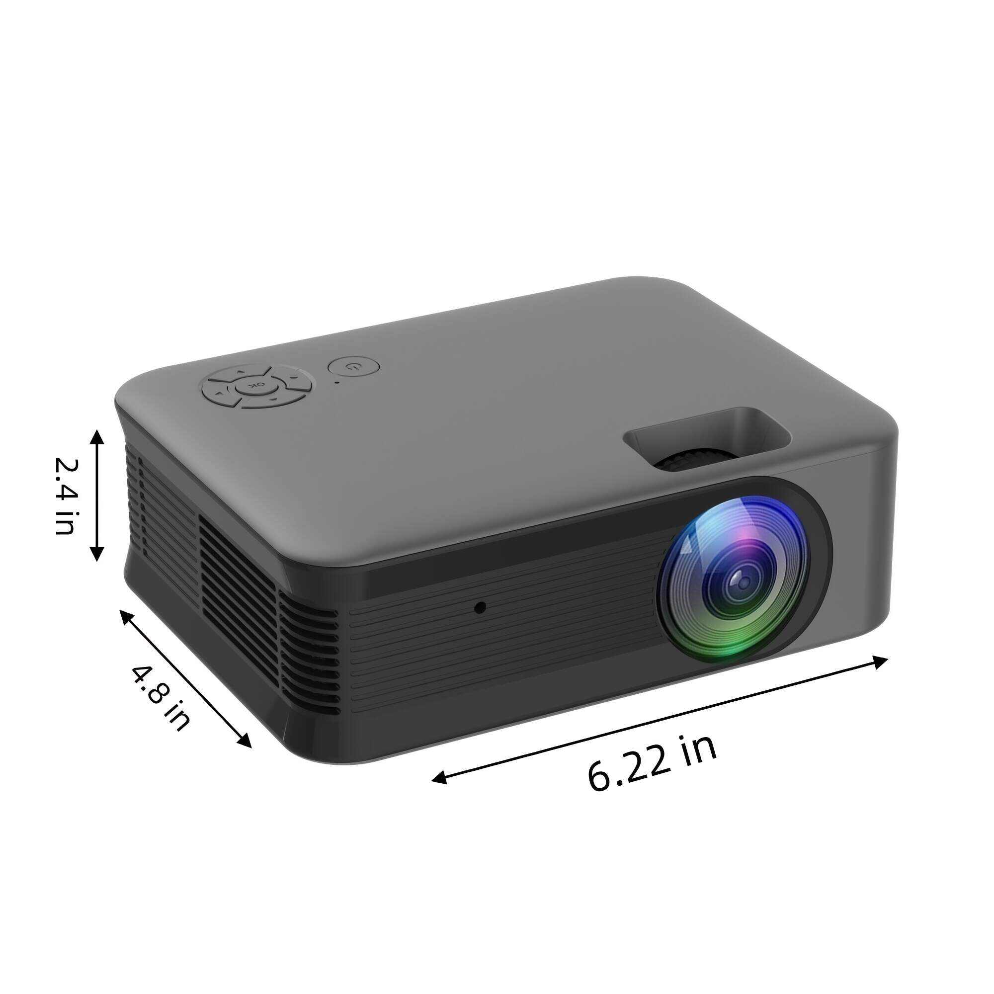 1pc Big Screen Watching Ball Games Mini Projector 2025 ,1080P Supported, Outdoor Projector Home Theater For Office Home Black