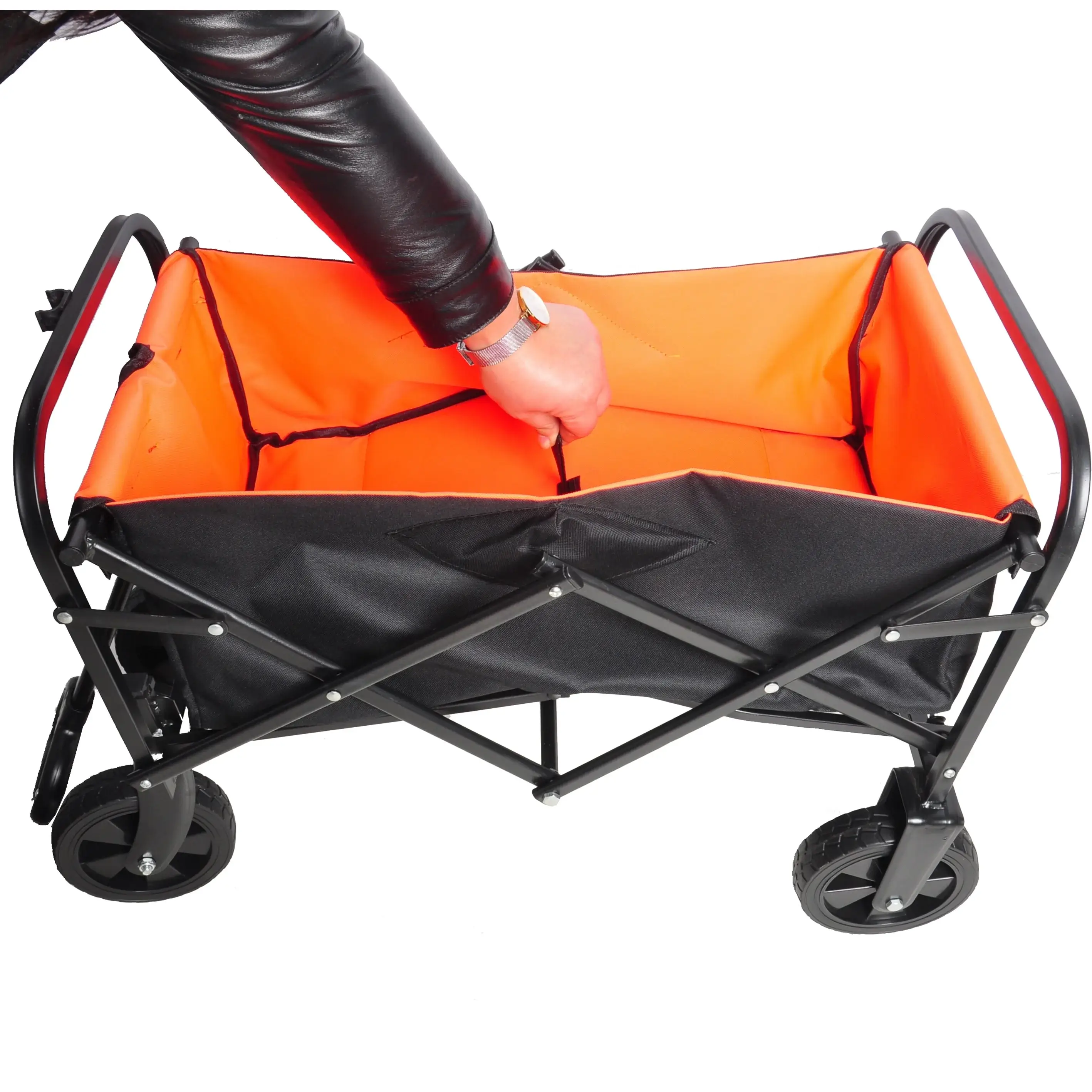 Mini Folding Shopping and Beach Cart with Steel Frame