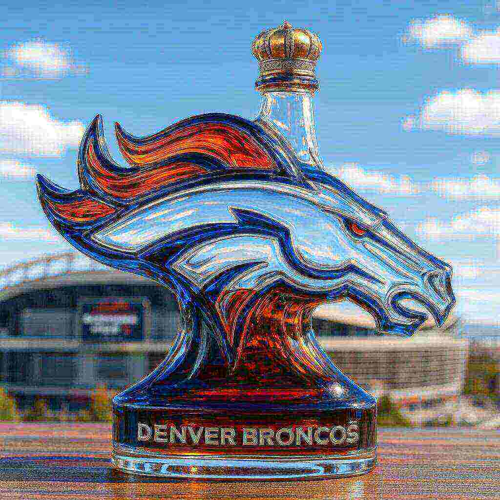 Denver Broncos whiskey bottle
