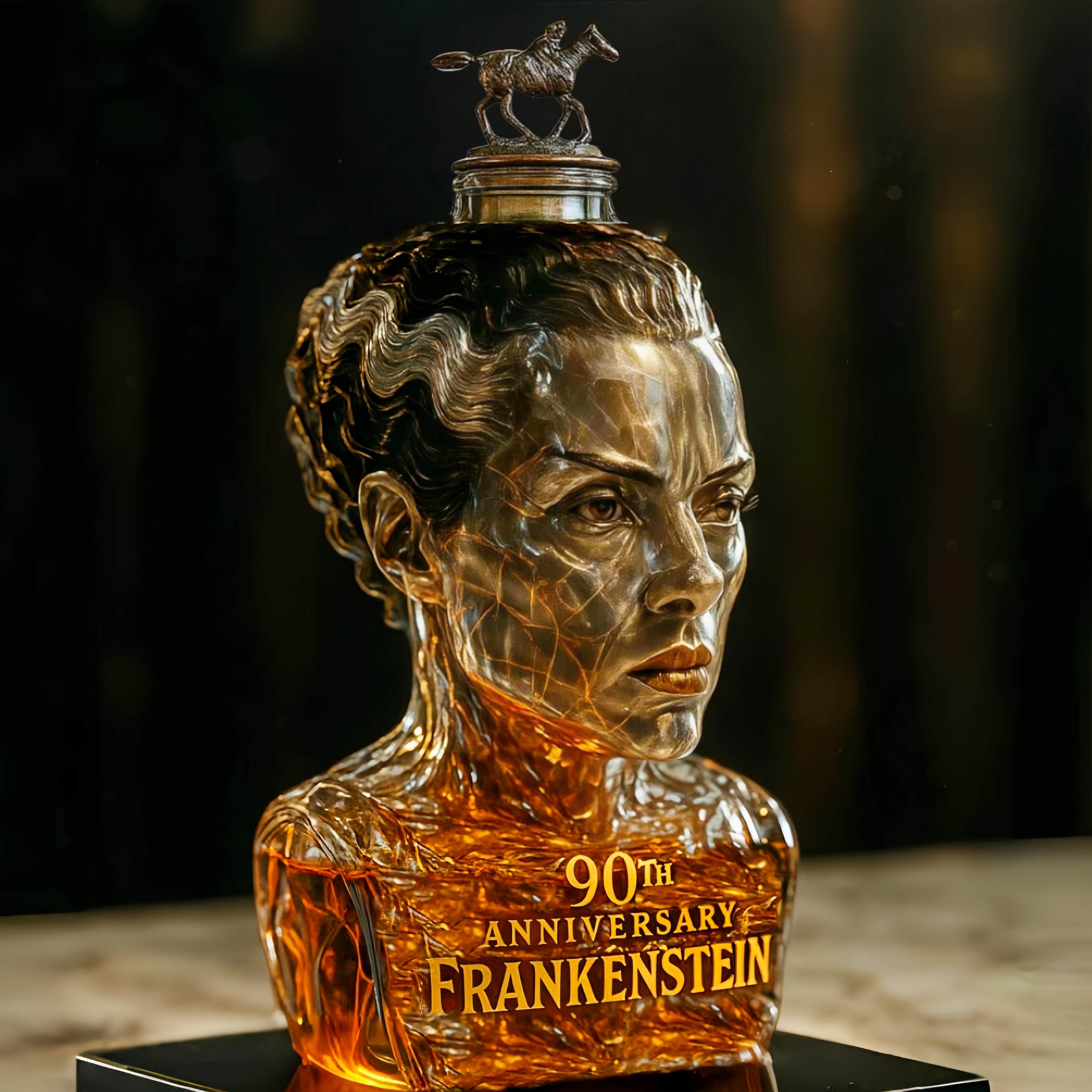 Bride of Frankenstein 90th Anniversary Whiskey Bottle