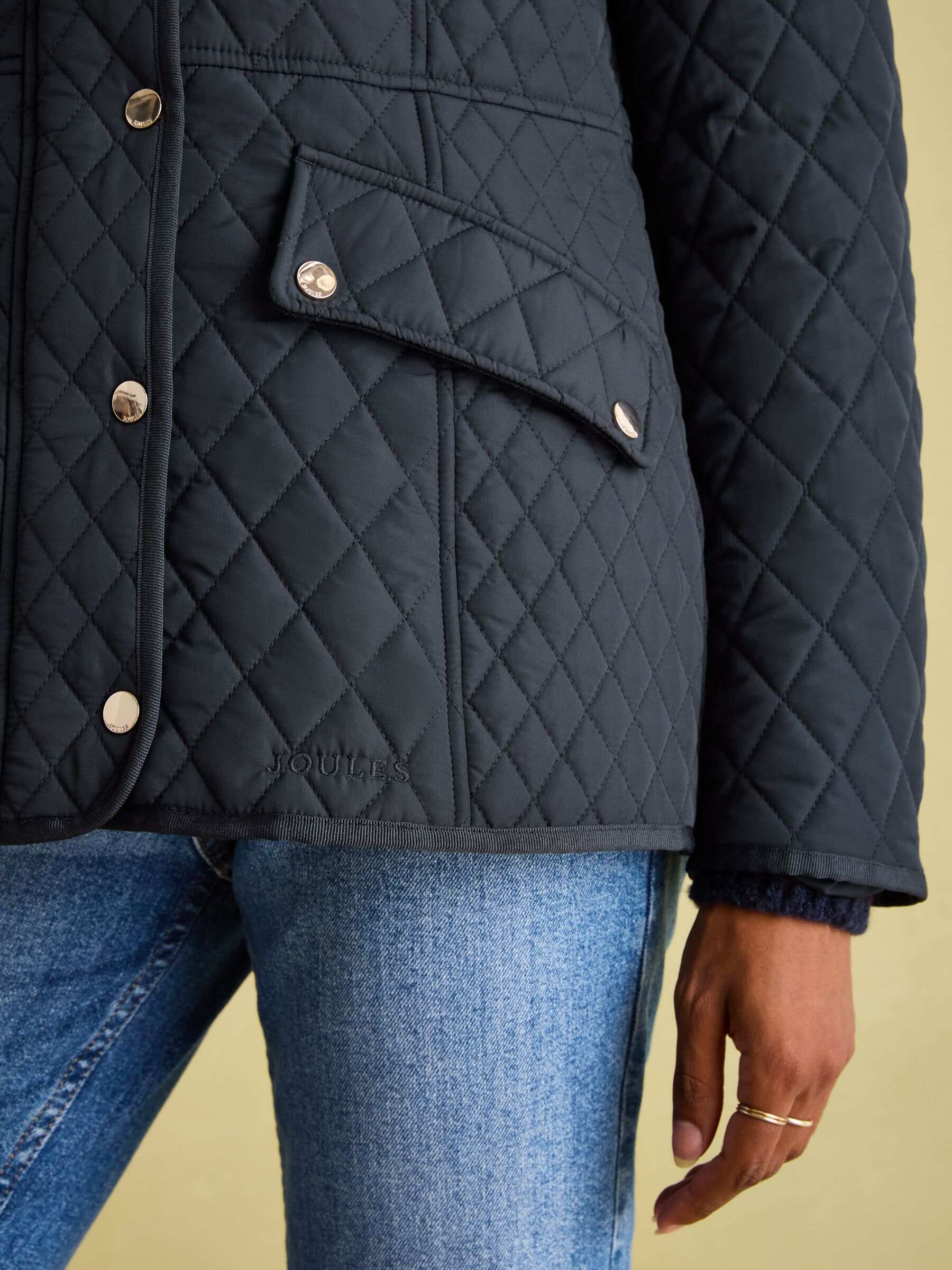 Allendale Navy Blue Showerproof Diamond Quilted Coat