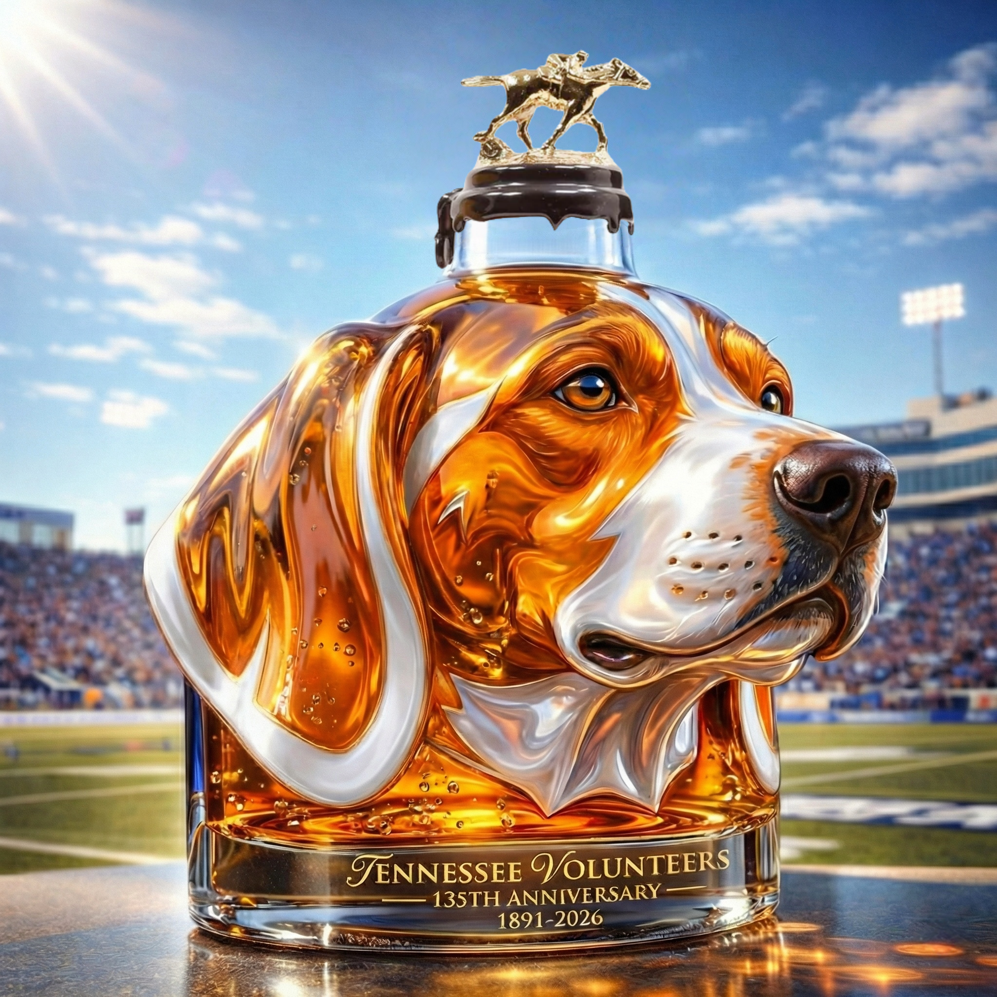 Tennessee Volunteers 135th Anniversary Commemorative Whiskey Bottle