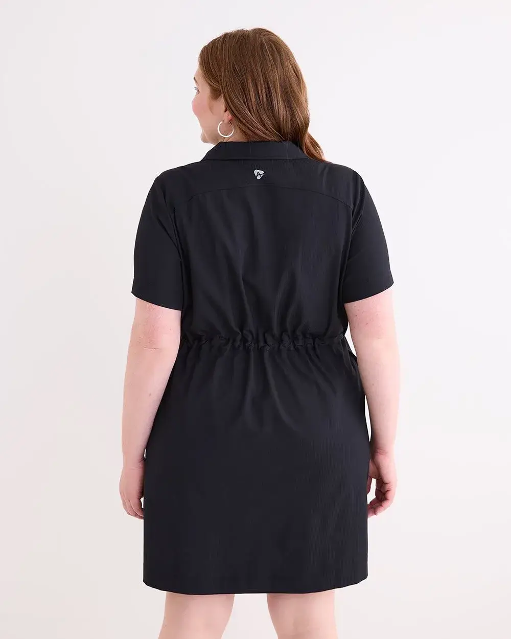 Shadow Striped Dress with Shirt Collar - Active Zone