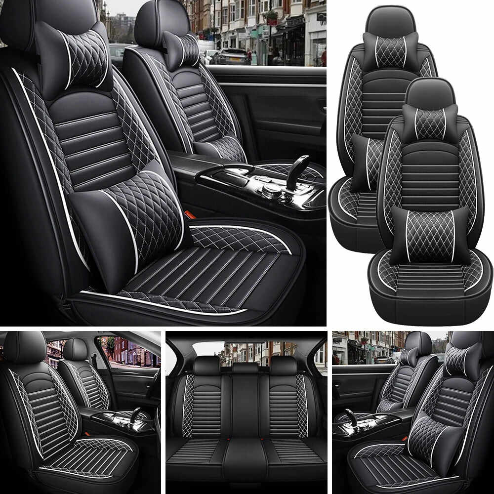 5-Seat Complete PU Leather Car Seat Cover Set - Full Interior Protection Kit