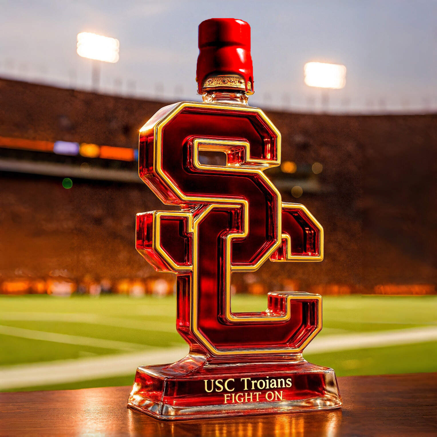 USC Trojans Whiskey Bottle