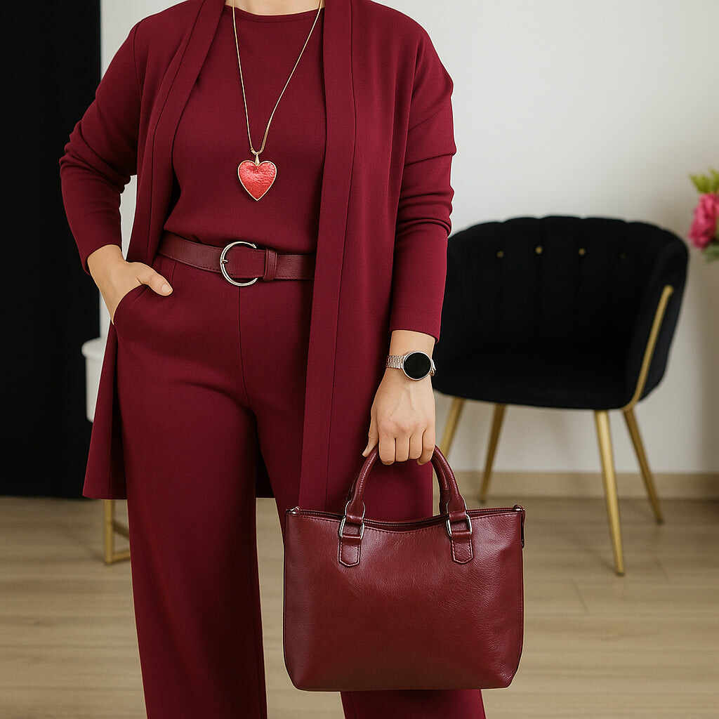 🔥 Last Day For Clearance !⏰Elegant 3-piece set including long cardigan, top and pants💞