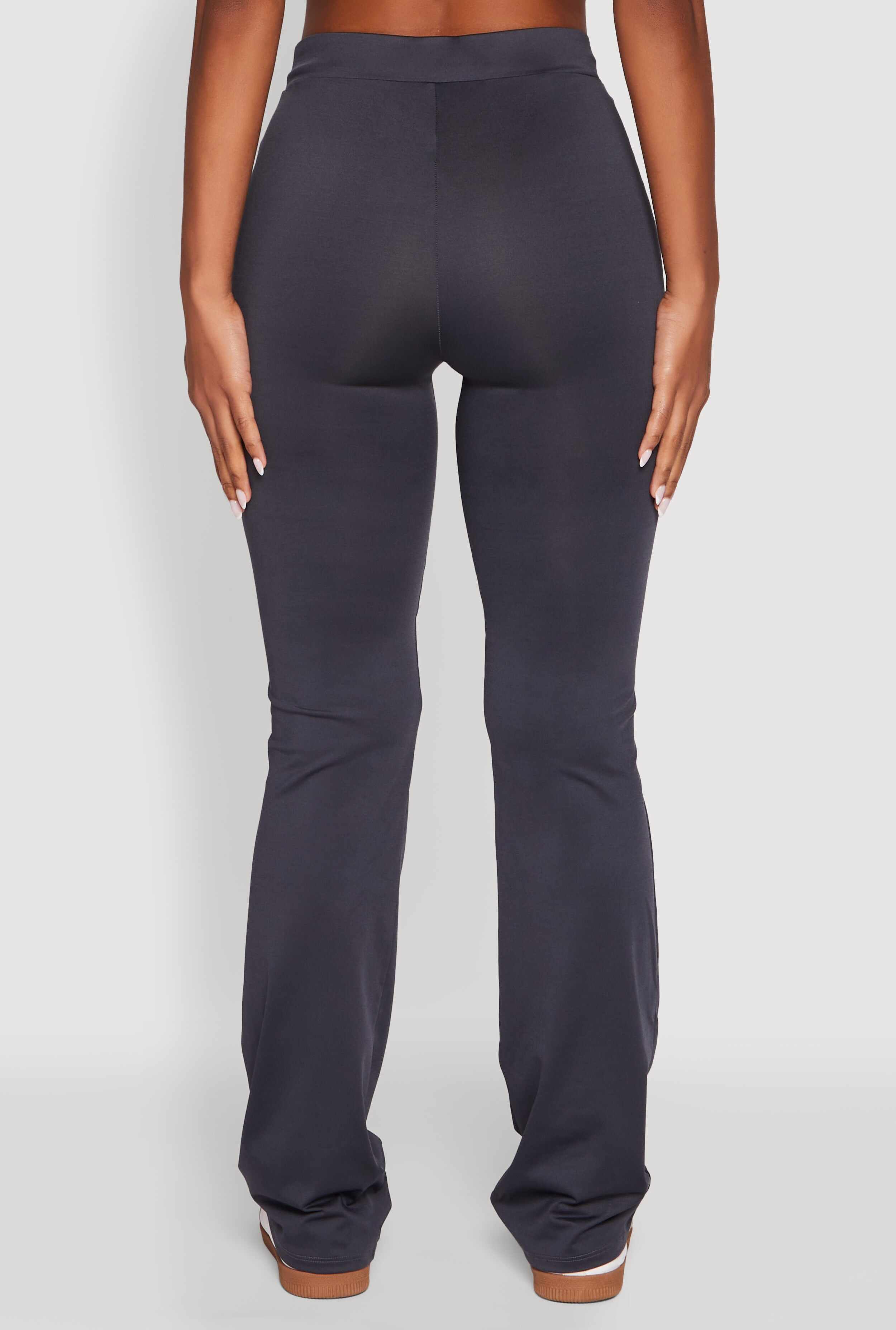 High Waisted Boot Cut Active Pants with Contrast Piping