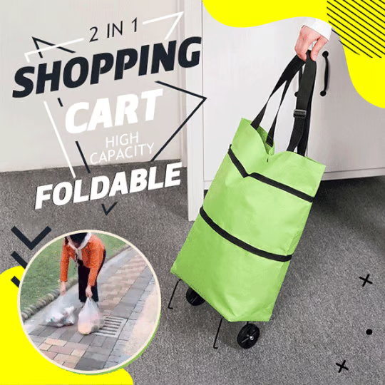 🔥LAST DAY-69 % OFF🔥 2 in 1 Foldable Shopping Cart🎁