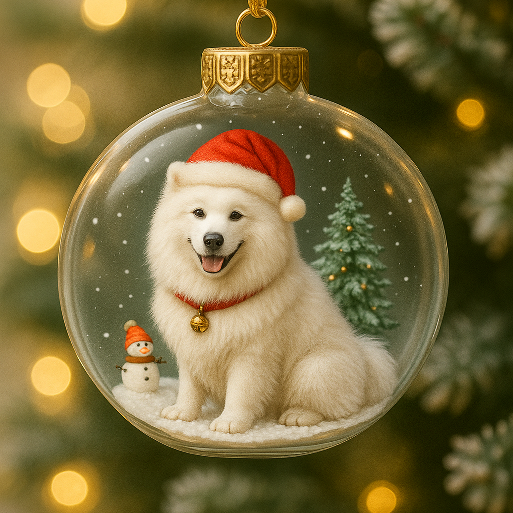 Dog Snow Globe Xmas Tree Ornaments