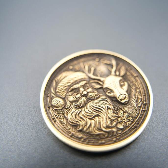 Santa and Rudolf Christmas Collectable Coin