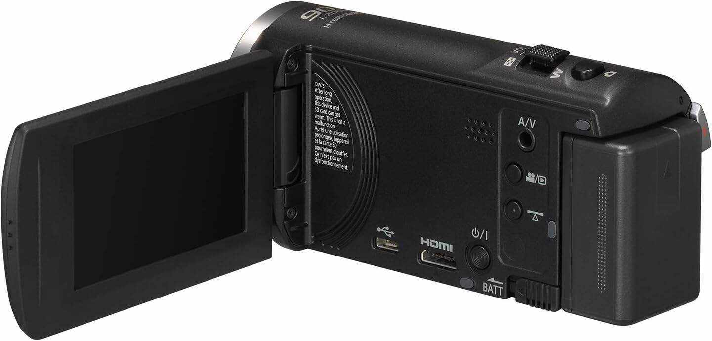 Panasonic Full HD Video Camera Camcorder HC-V180K, 50X Optical Zoom, 1/5.8-Inch BSI Sensor, Touch Enabled 2.7-Inch LCD Display (Black)