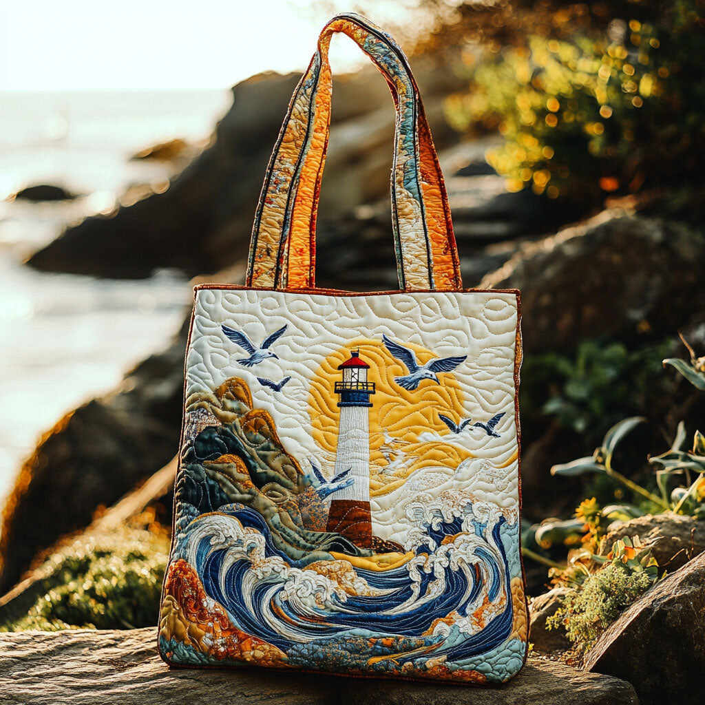 Seagull Haven Lighthouse WN3009046CL Quilted Tote Bag