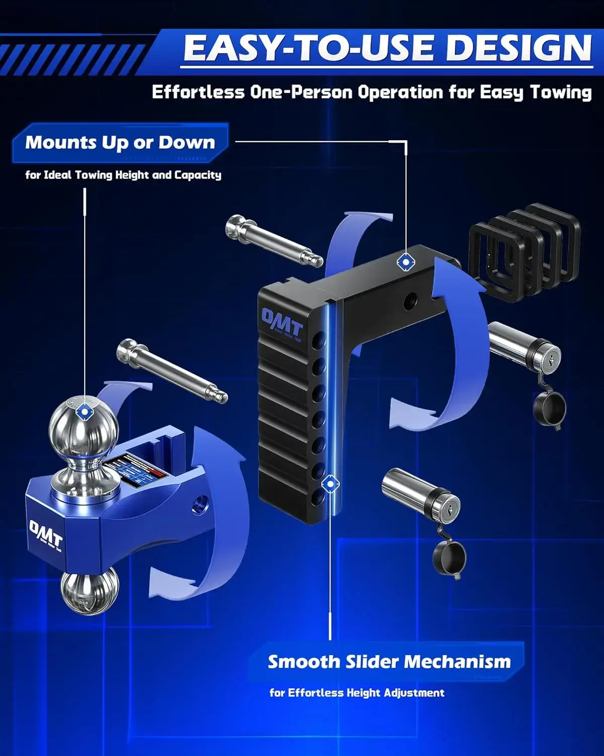 Tech Adjustable Heavy-Duty Trailer Hitch
