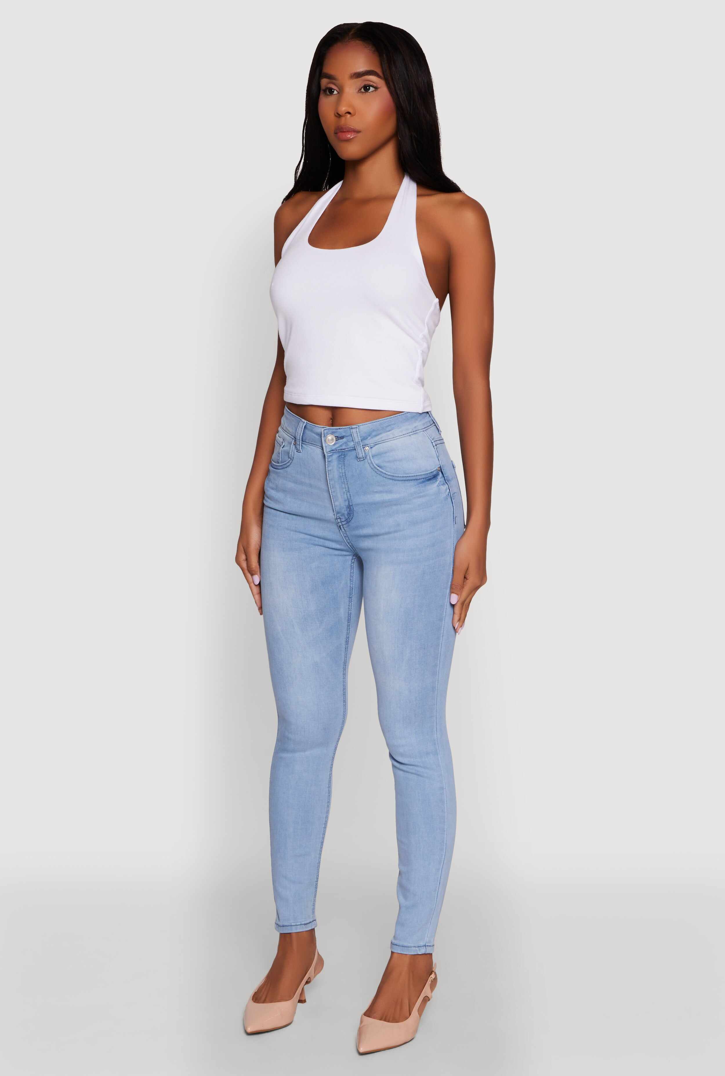 WAX Stretch High Waisted Skinny Ankle Jeans