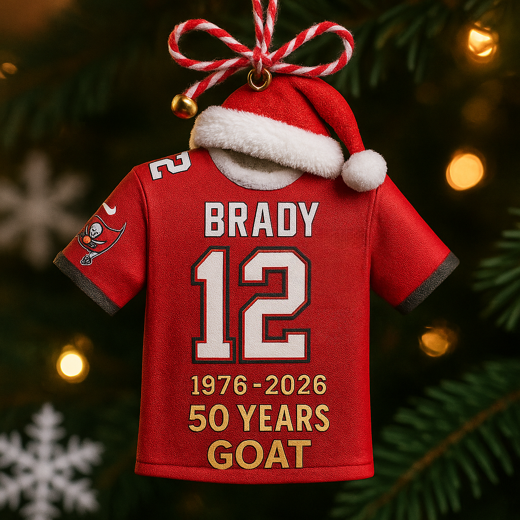 Buccaneers 50th Anniversary Ornament – Brady #12 GOAT Jersey