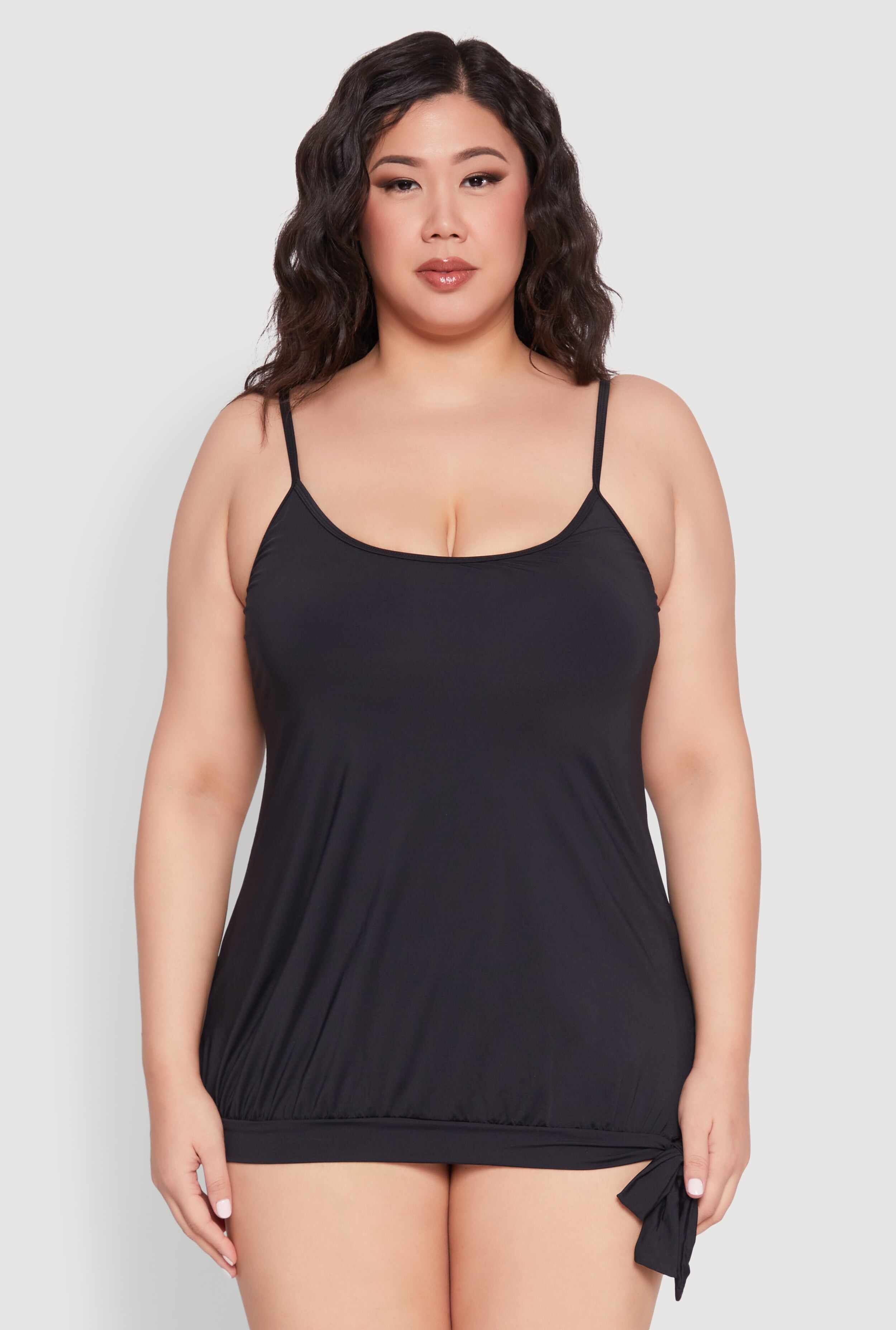 Plus Size Tankini and Bikini Bottoms Set