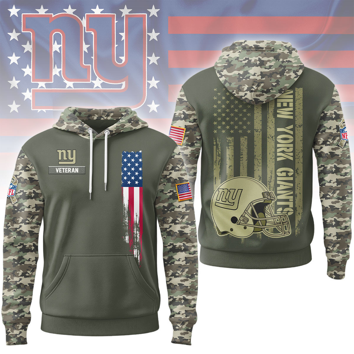 New York Giants | Premium NFL Veteran Camo Hoodie Limited Edition MM