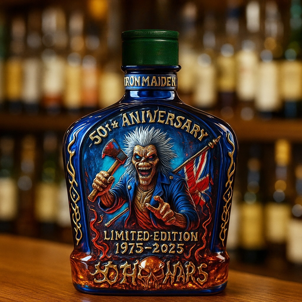 Iron Maiden 50th Anniversary Limited Edition Whiskey Bottle