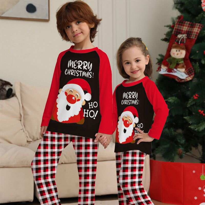 Christmas Matching Family Pajamas Sets With Santa
