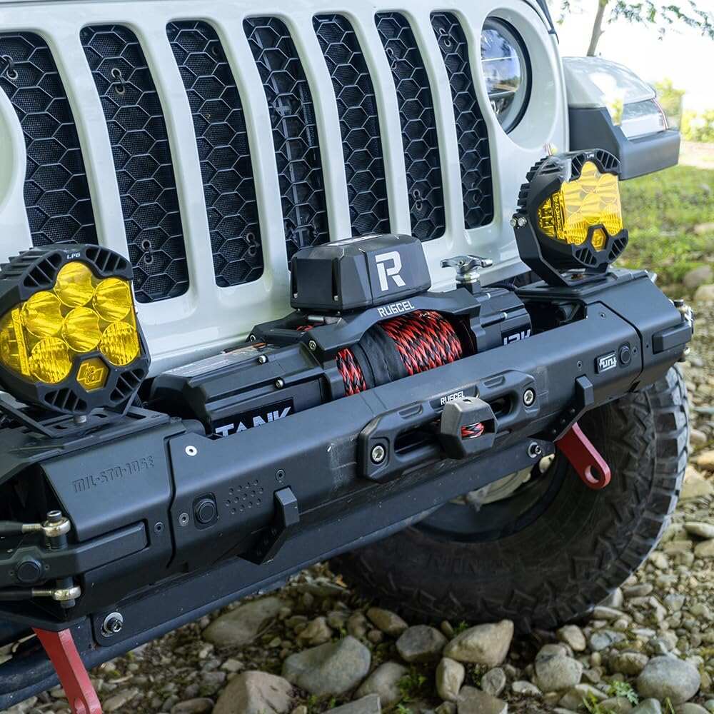 WINCH 13500lb Synthetic Rope Winch 12V Waterproof Electric Winch,2 in 1 Wireless Remote Control, for SUV, Truck & Trailer - TANK Series