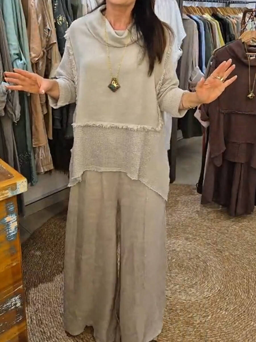 🔥Summer Arrivals🌟Casual Linen And Cotton Top And Pants Two-piece Set