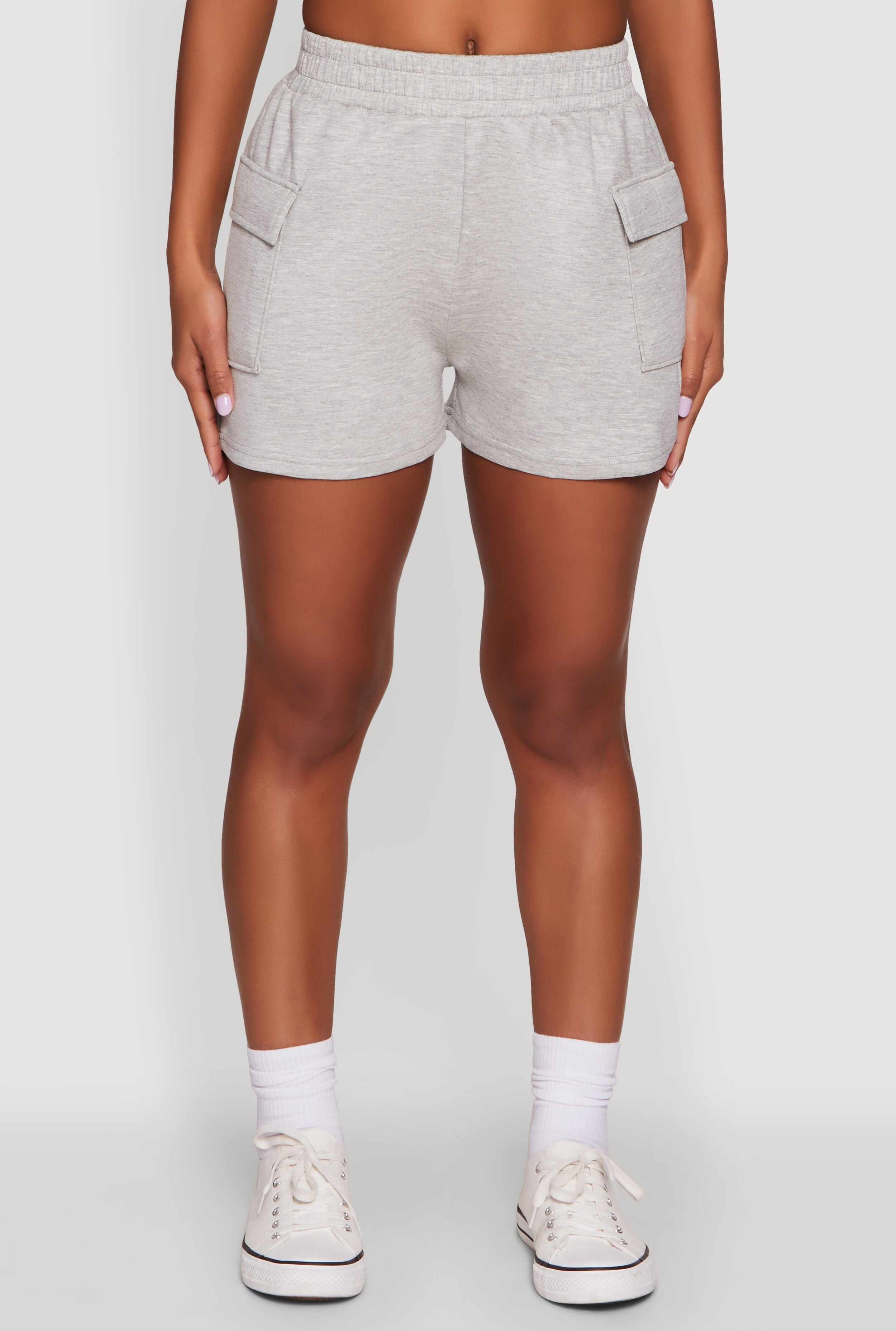 Trendy Soft Knit Pull On Cargo Shorts