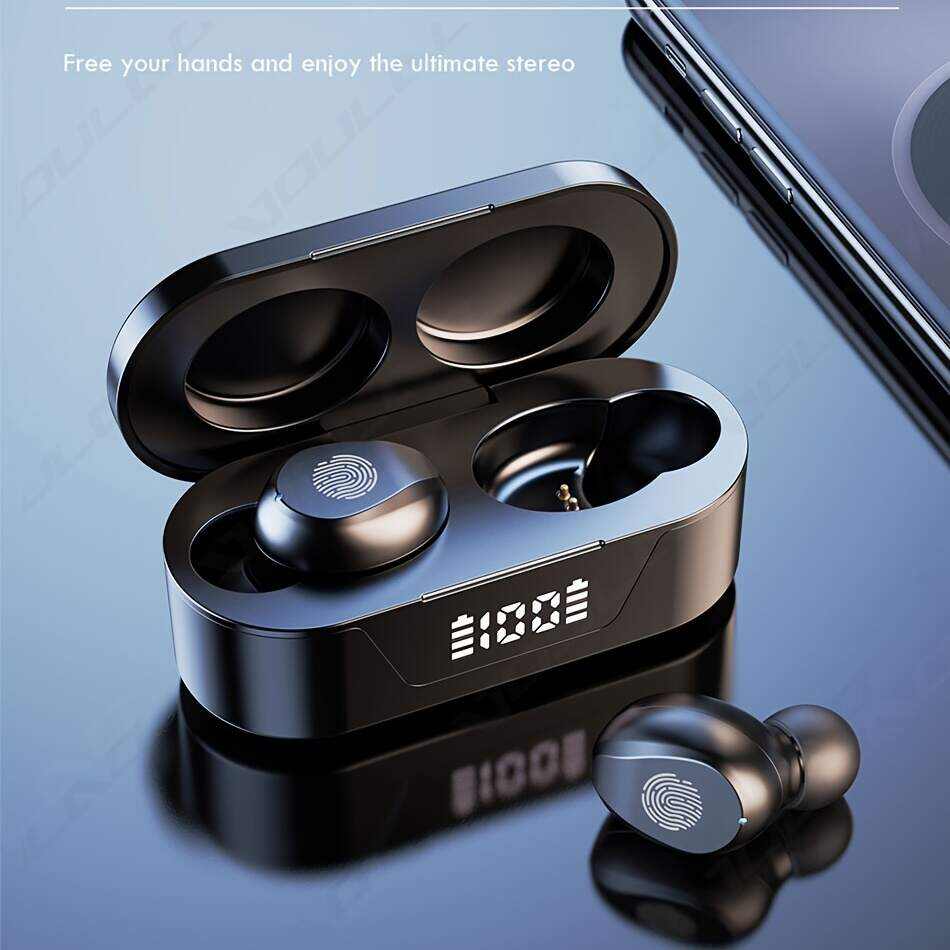 TWS Waterproof Headset Wireless Sport Headset , Mobile Phone Hi Fi Stereo Music With Microphone Noise Reduction Display For Moblie Phone.  Goodlooking Thoughtful Gift For Men/Women/ Girlfriend/Boyfriend/Friend/Birthday Gift