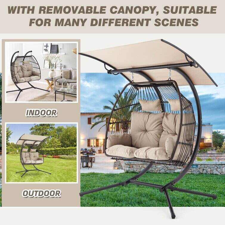 🔥Clearance Sale Only $39.9🔥Elza Double Swing Chair with Stand