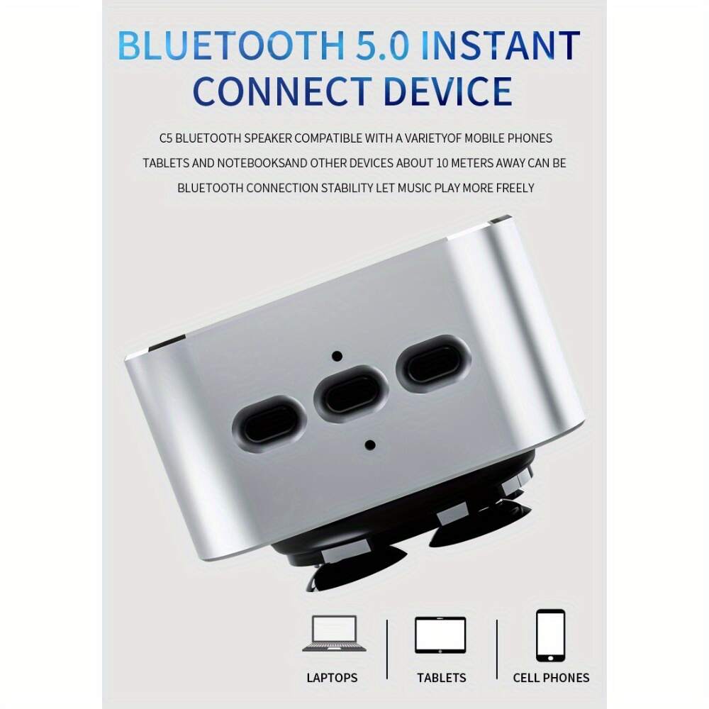 Wireless TWS Speaker | Compact, High-Fidelity Sound, 360° Surround Sound, Sleek Metallic Shell, USB Type-C Charging, Dynamic Audio Experience for Computers