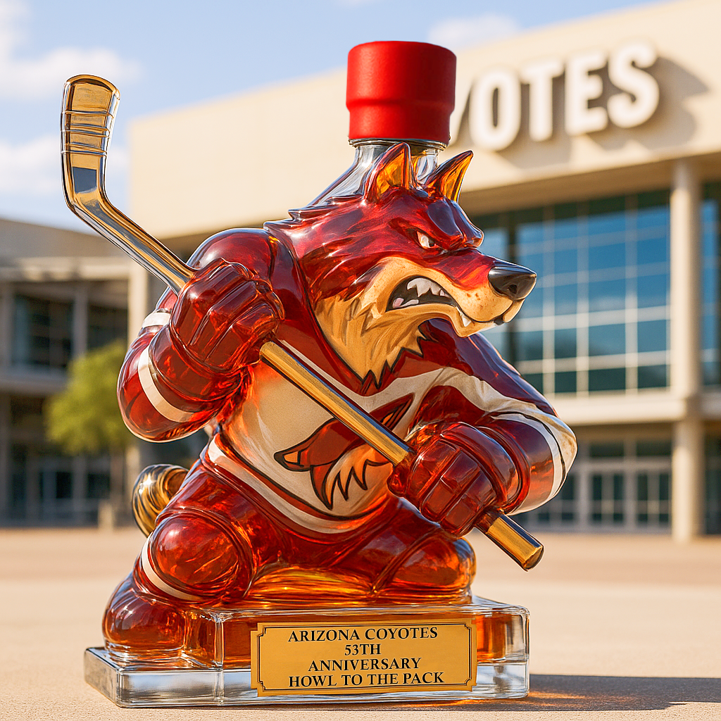 Arizona Coyotes Anniversary Whiskey Bottle