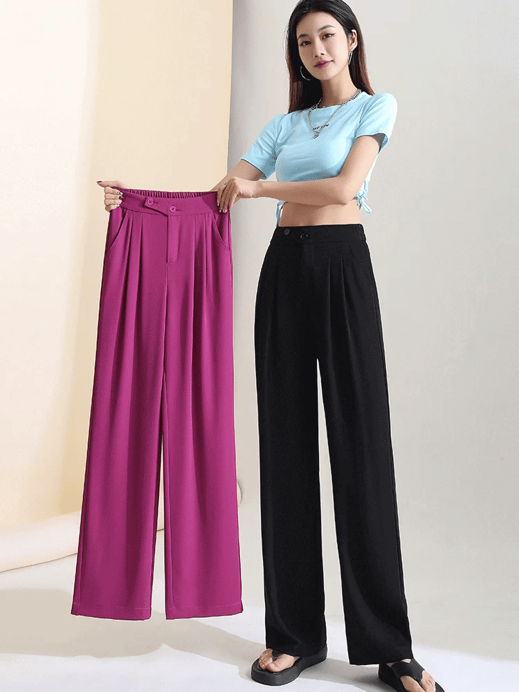 🔥2025 New Figure-flattering versatile high-waisted wide leg trousers
