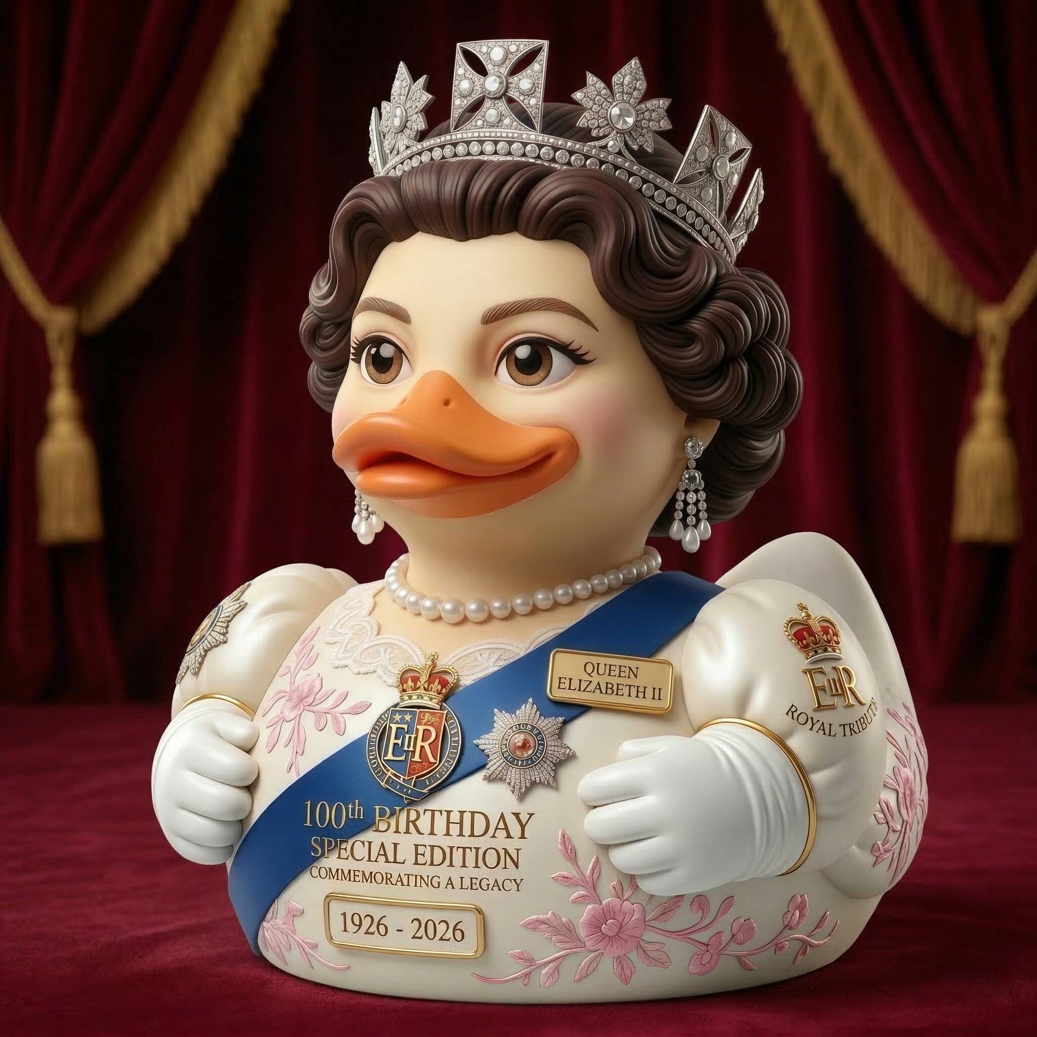Queen Elizabeth II 100th Birthday Special Edition Collectible Duck