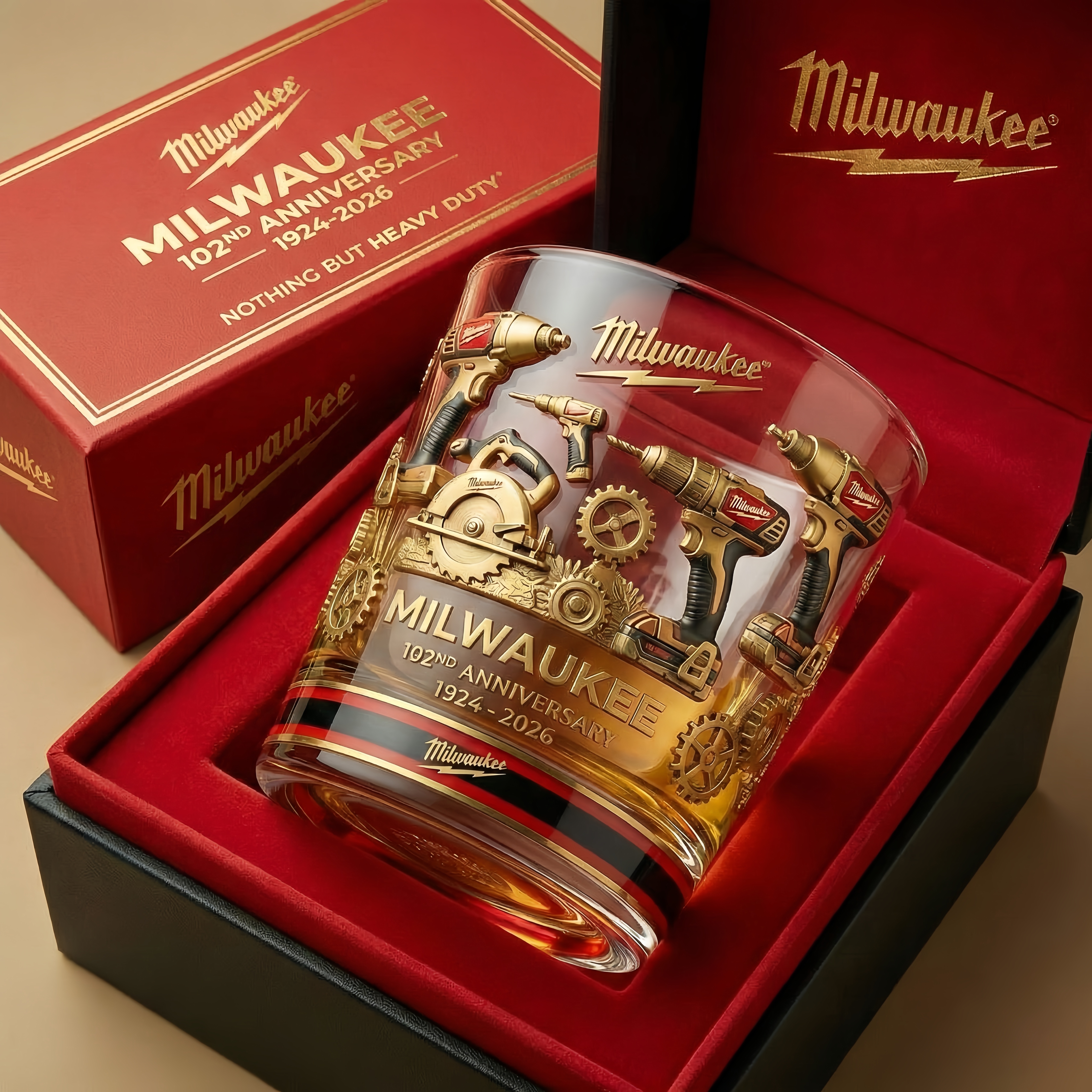 Milwaukee 102nd Anniversary Commemorative Whiskey Glass