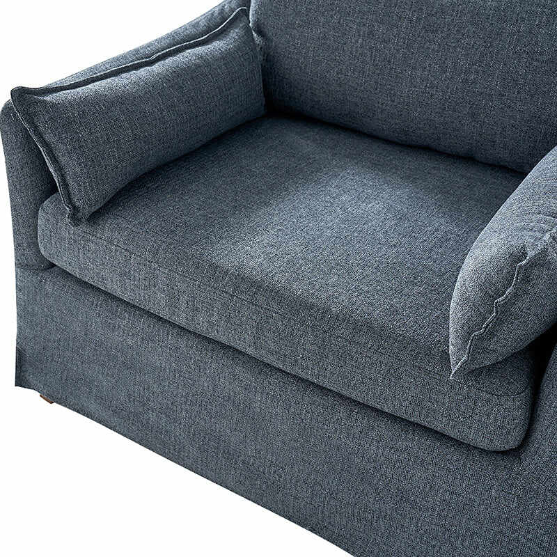 Miles Slipcovered Armchair with Large Ottoman