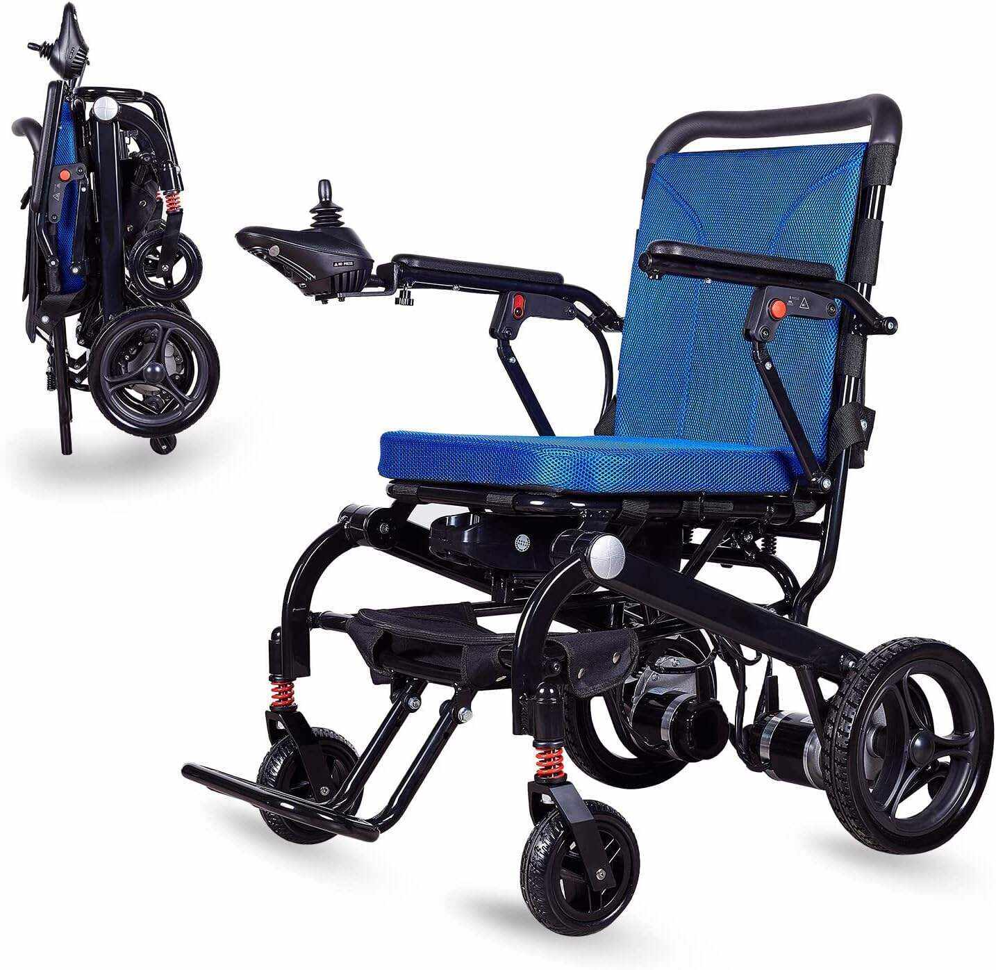 Rubicon DX06 Super Lightweight Electric Wheelchairs - Easy to Use - 12 mi Cruise Range - Detachable Battery 10AH - Liftable Armrest- Travel Size Foldable Power Wheelchair - Serviced from USA (Model1)