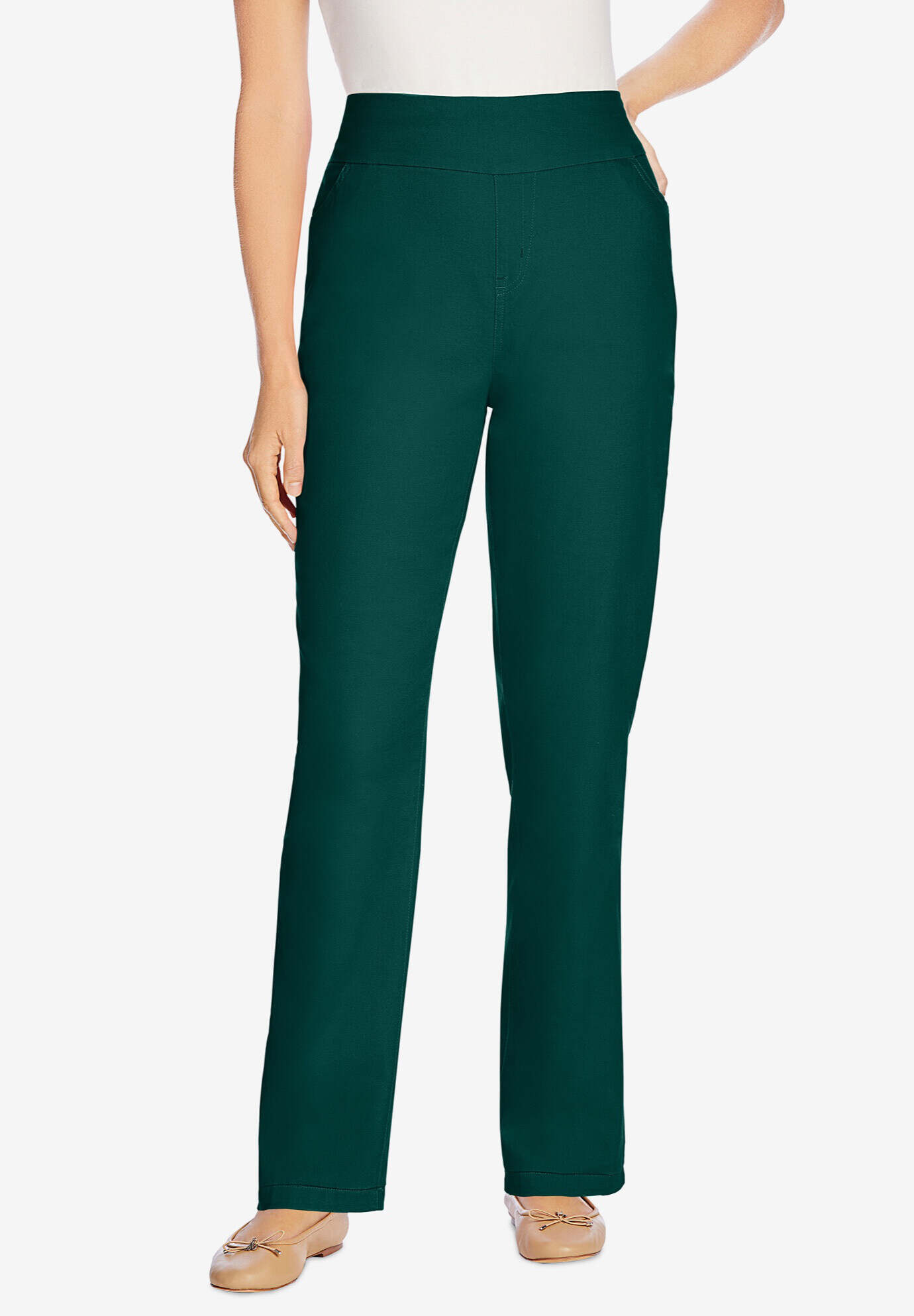 Flex-Fit Pull-On Straight-Leg Jean