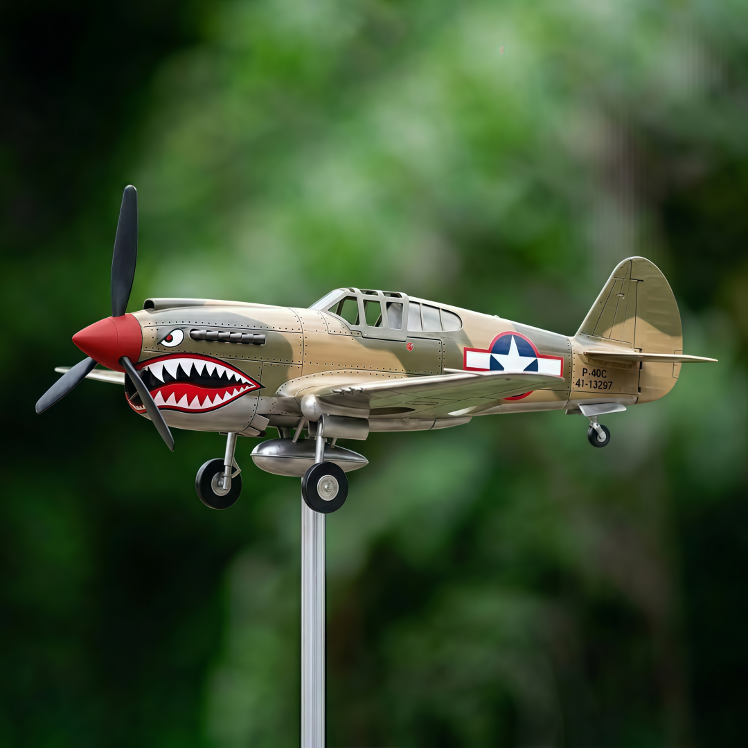 Shark Mouth Warplane Garden Wind Spinner