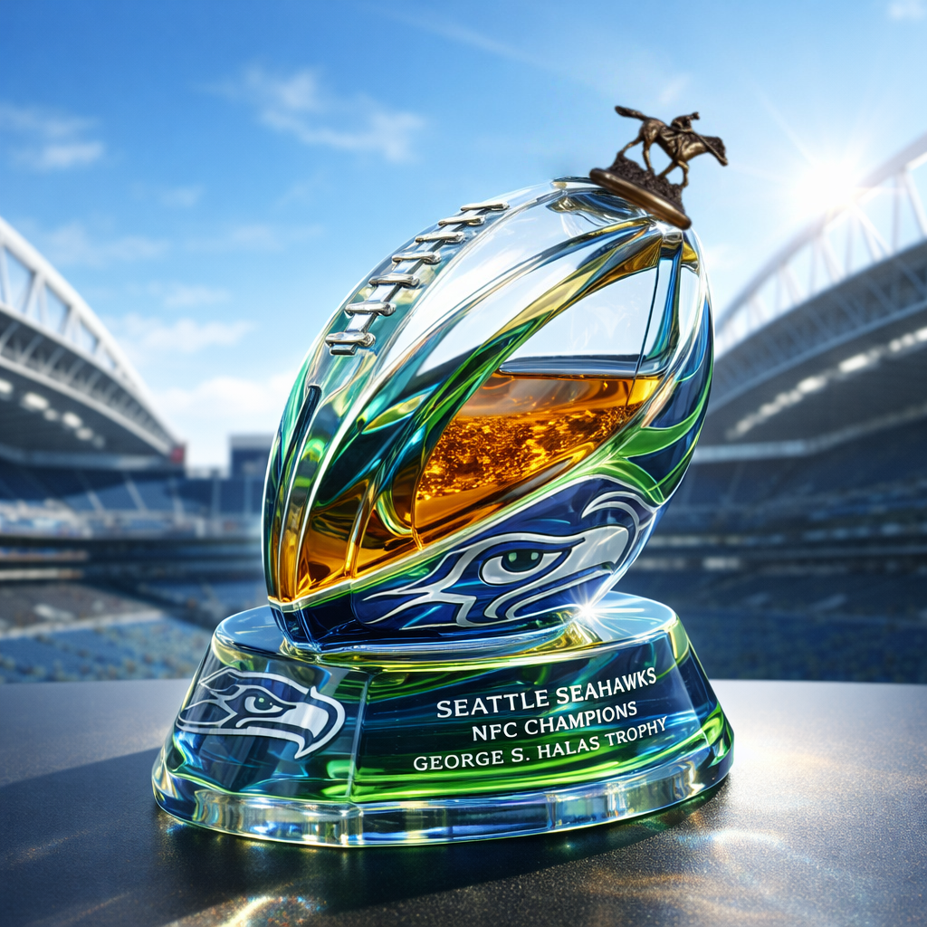 Seattle Seahawks NFC Champions Commemorative Whiskey Bottle