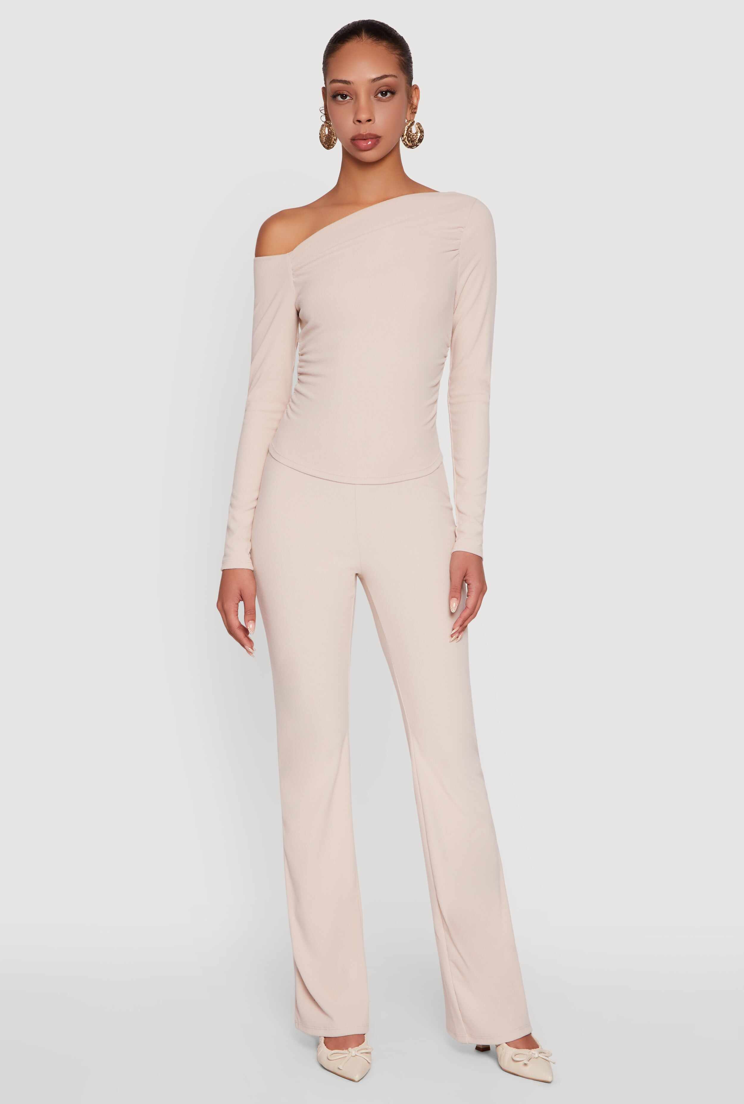 Brushed Knit Pull On Dress Pants