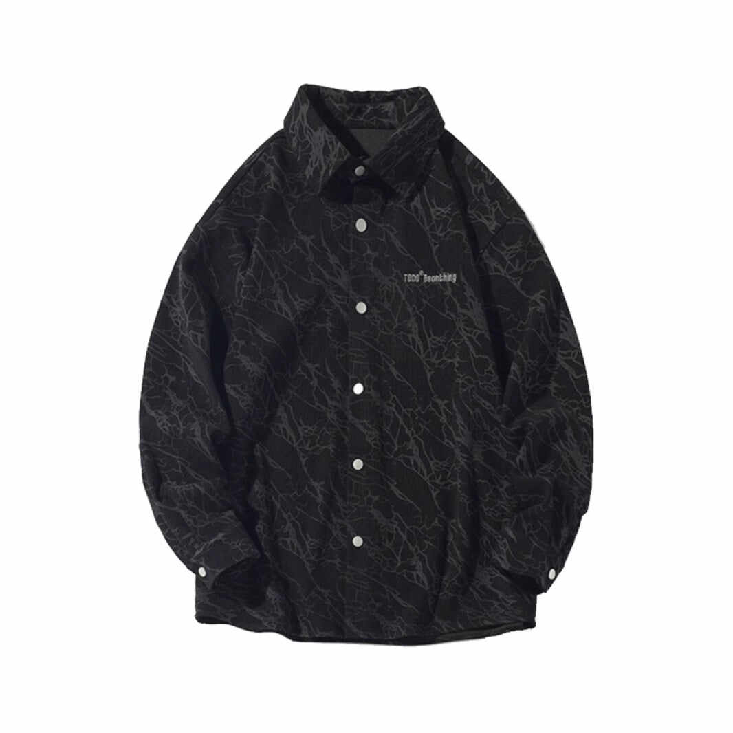 Embroidered High-grade American Retro Corduroy Shirt For Men