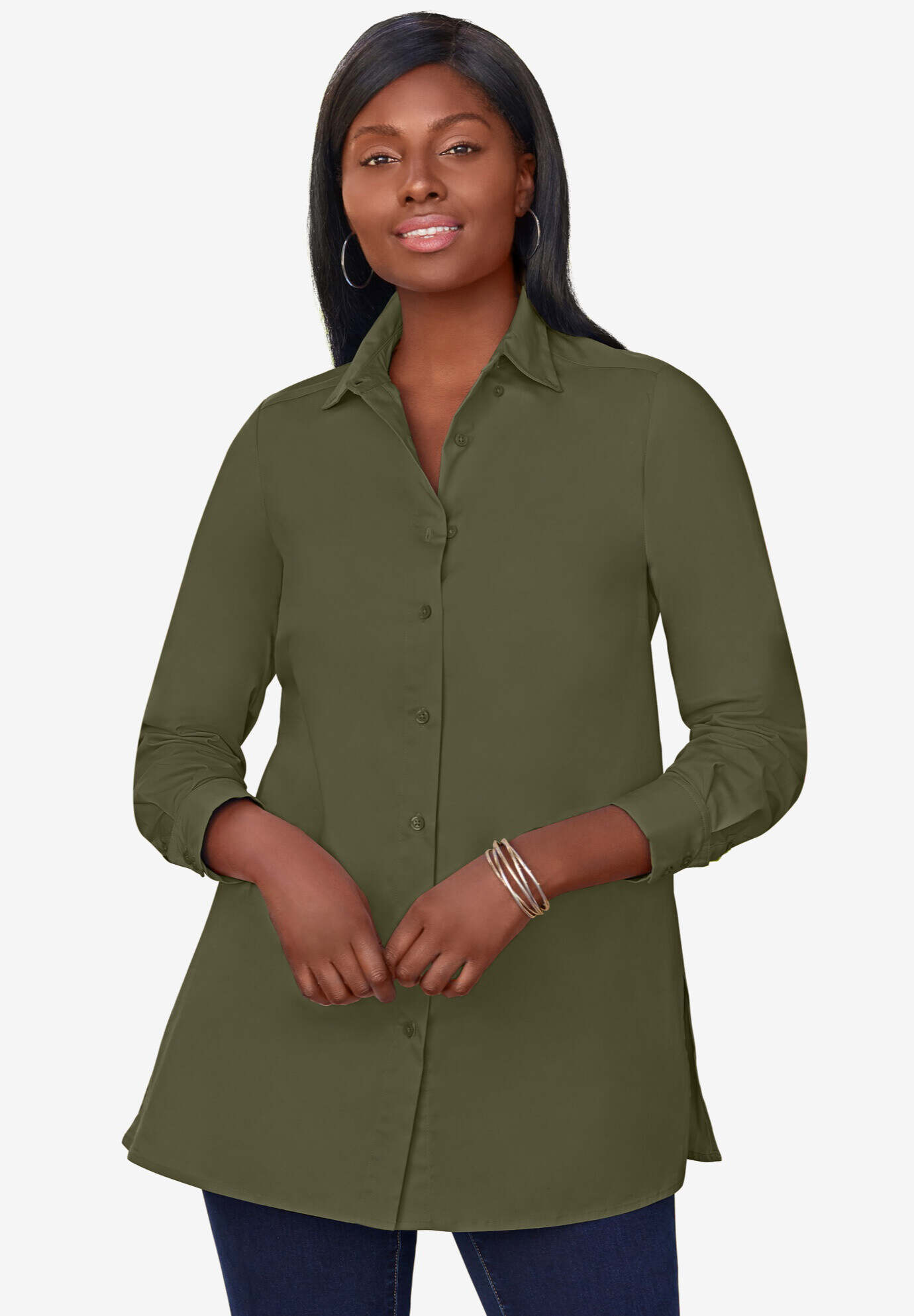 Stretch Poplin Tunic