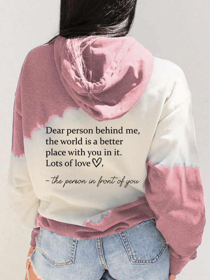 Women'S Be kind Print Pocket Casual Hoodies