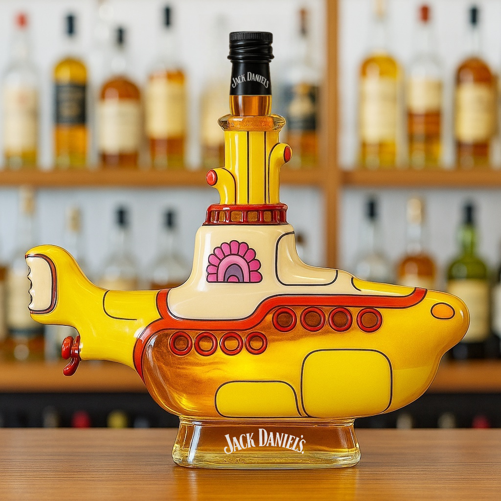 Yellow Submarine Whiskey Bottle