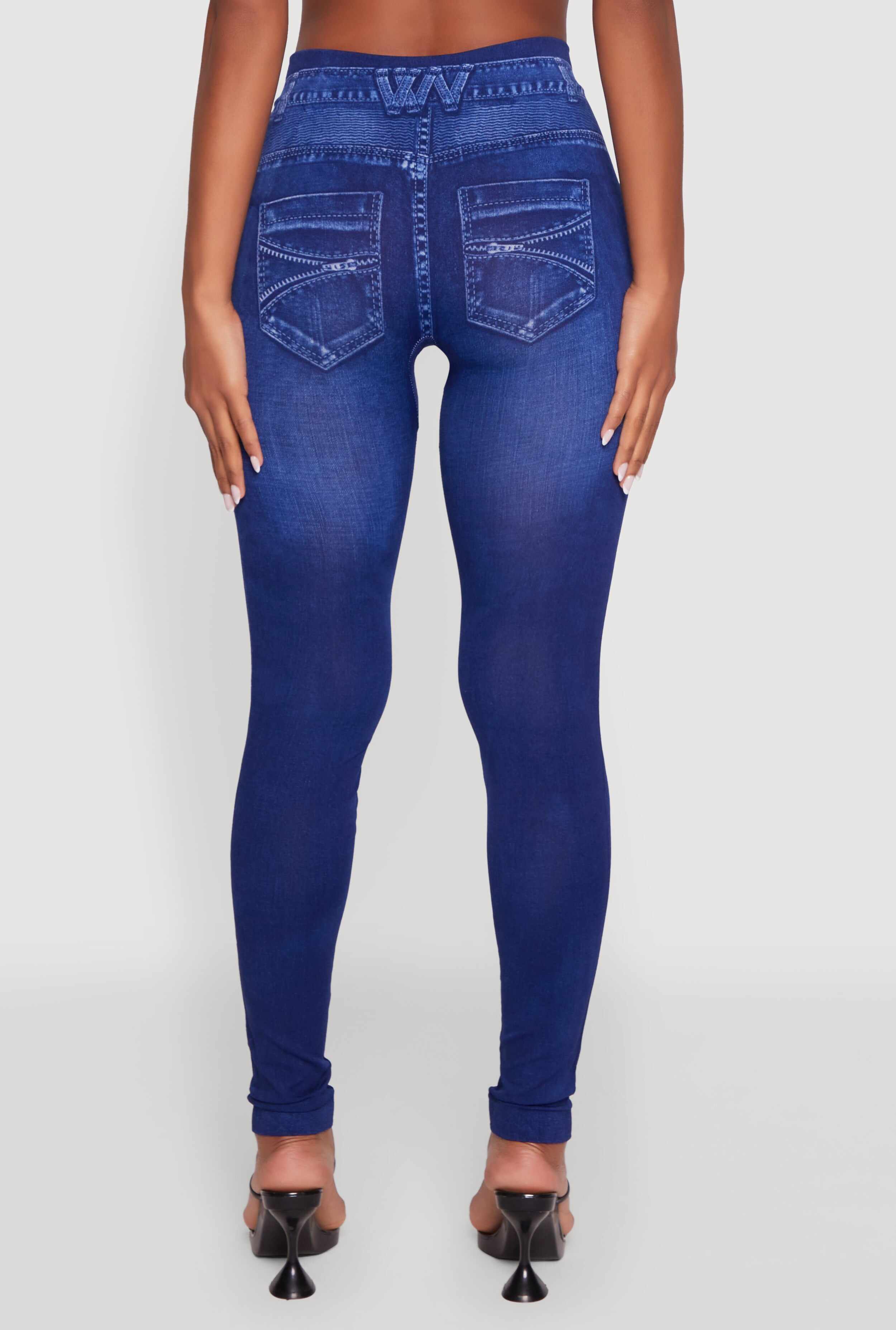 Denim Print Booty Lift Leggings