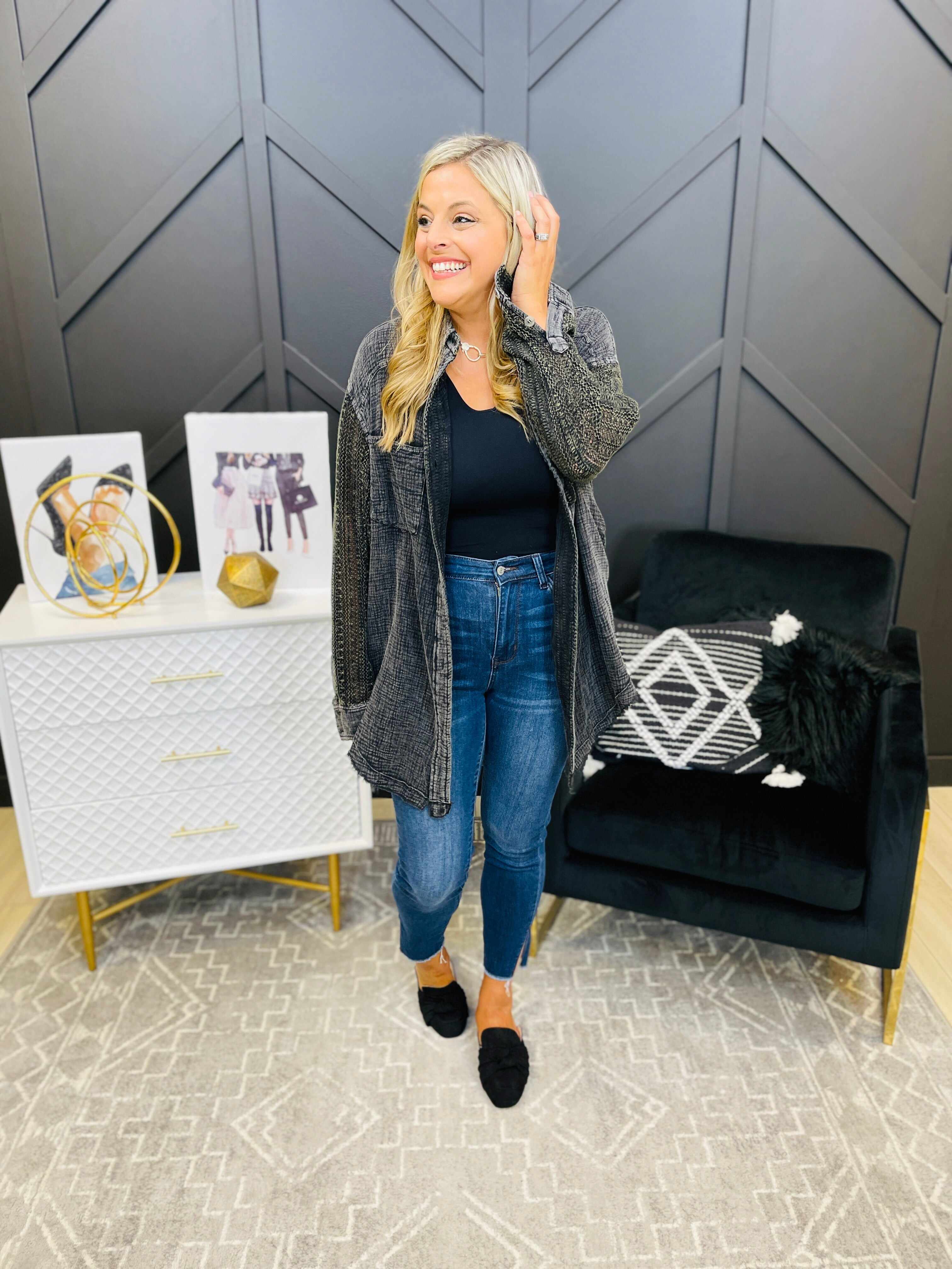 Plus/Reg Always On Your Side Slit Skinny Jeans
