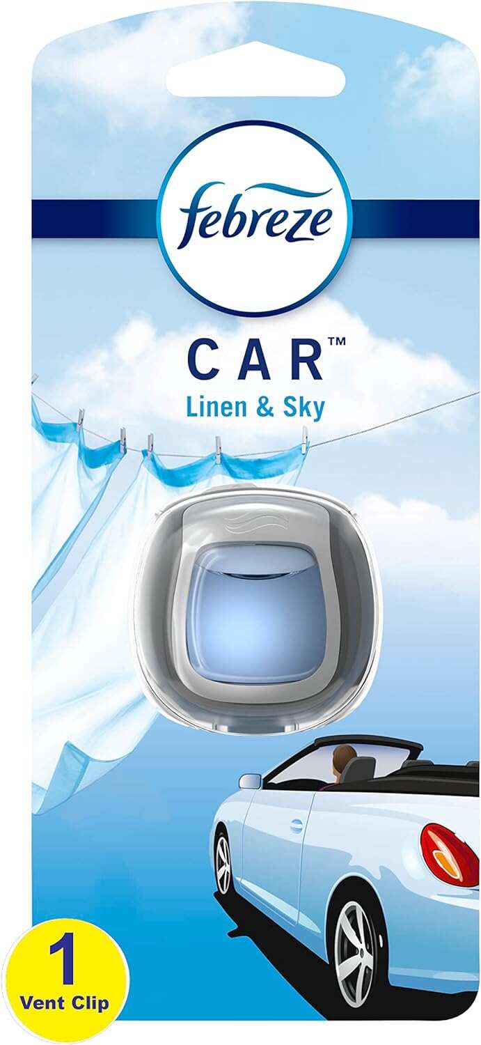 Febreze Car Air Fresheners, New Car Scent, Odor Eliminator for Strong Odors Car Vent Clips (2 Count)