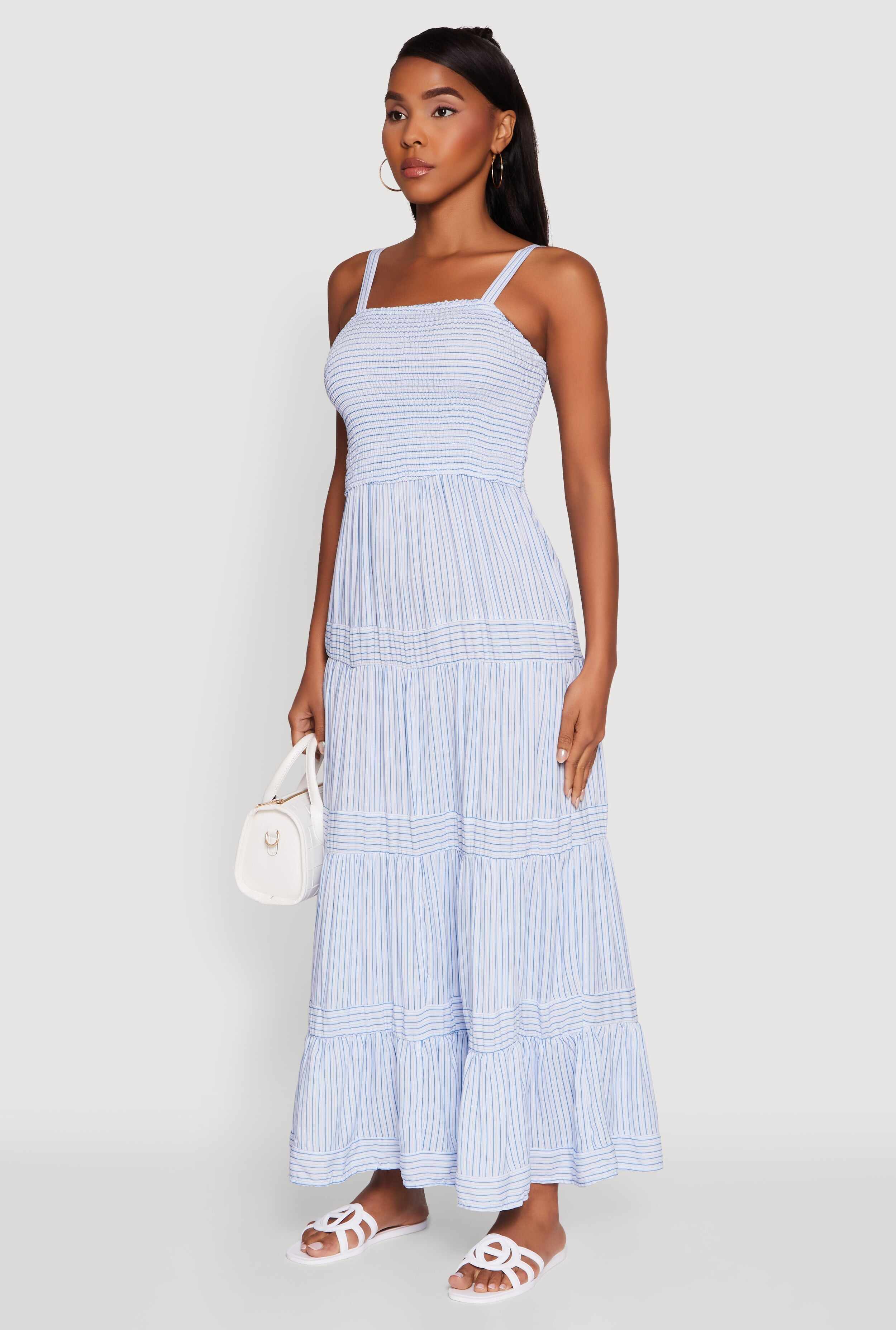 Striped Tiered Maxi Sundress