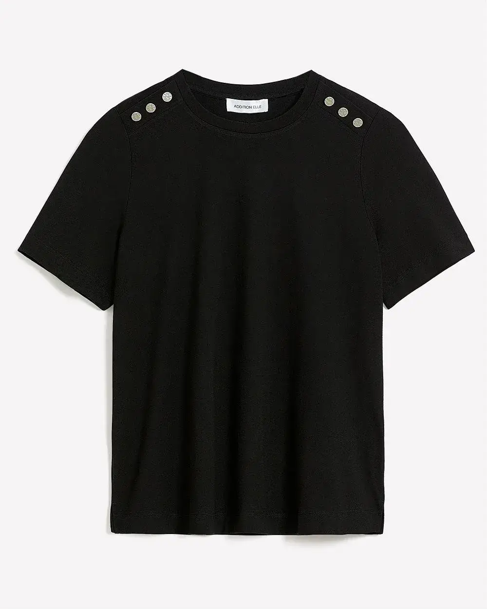 Knit Top with Buttons at Shoulders - Addition Elle