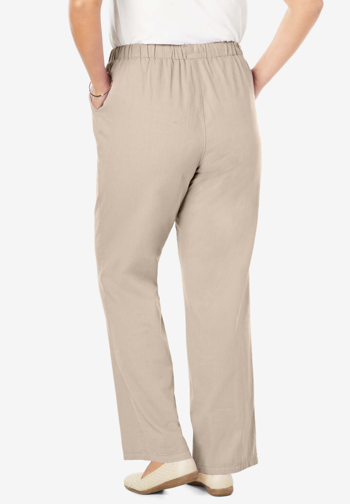 Drawstring Denim Wide-Leg Pant